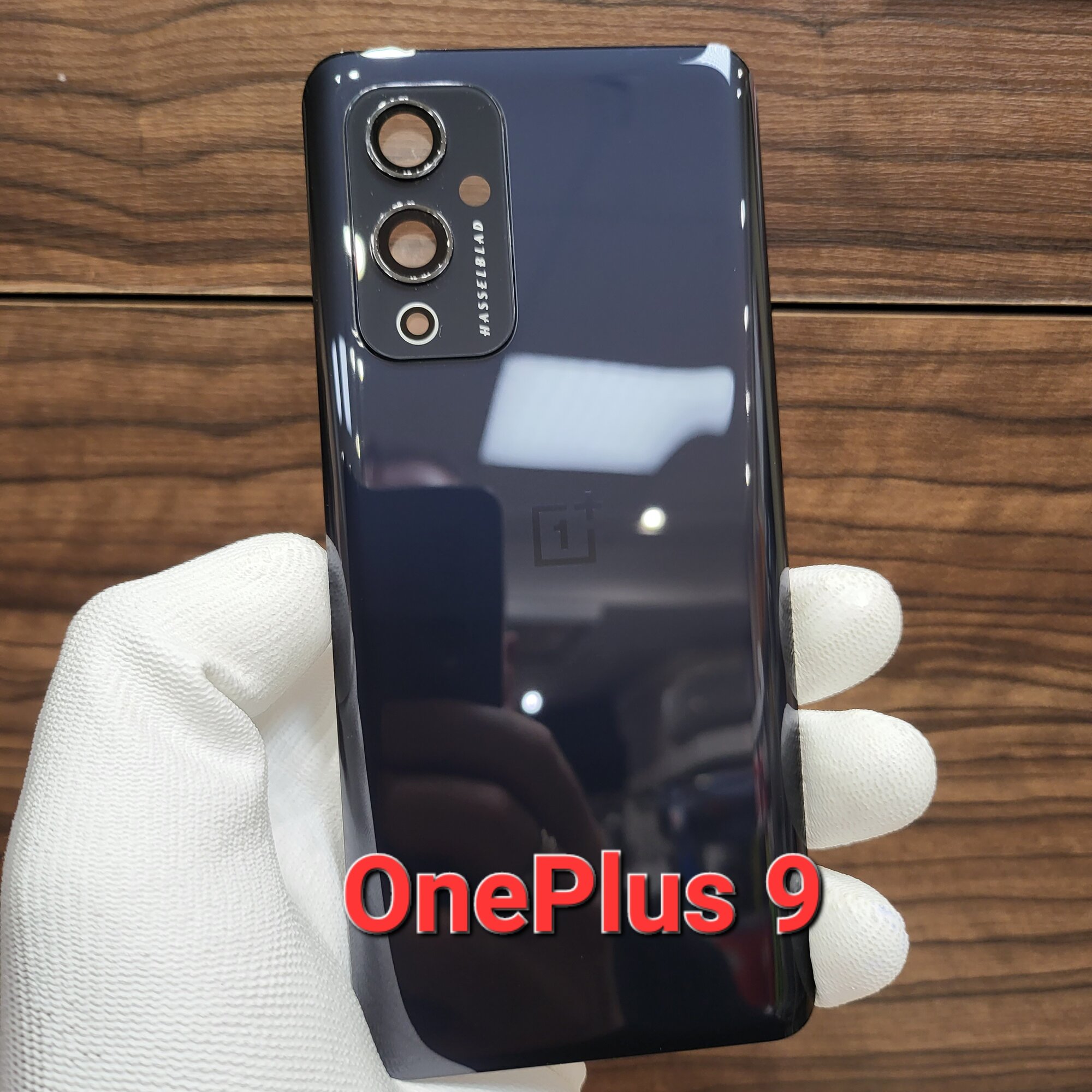 Крышка для OnePlus 9 "Премиум качество" (заднее стекло) цвет: Чёрный