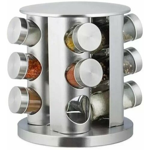 Набор банок Spice Carousel из 12 штук для специй из нержавеющей стали 1270₽