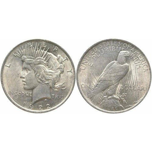 США, 1 доллар 1922 год клуб нумизмат монета доллар америки 1922 года серебро мирный доллар