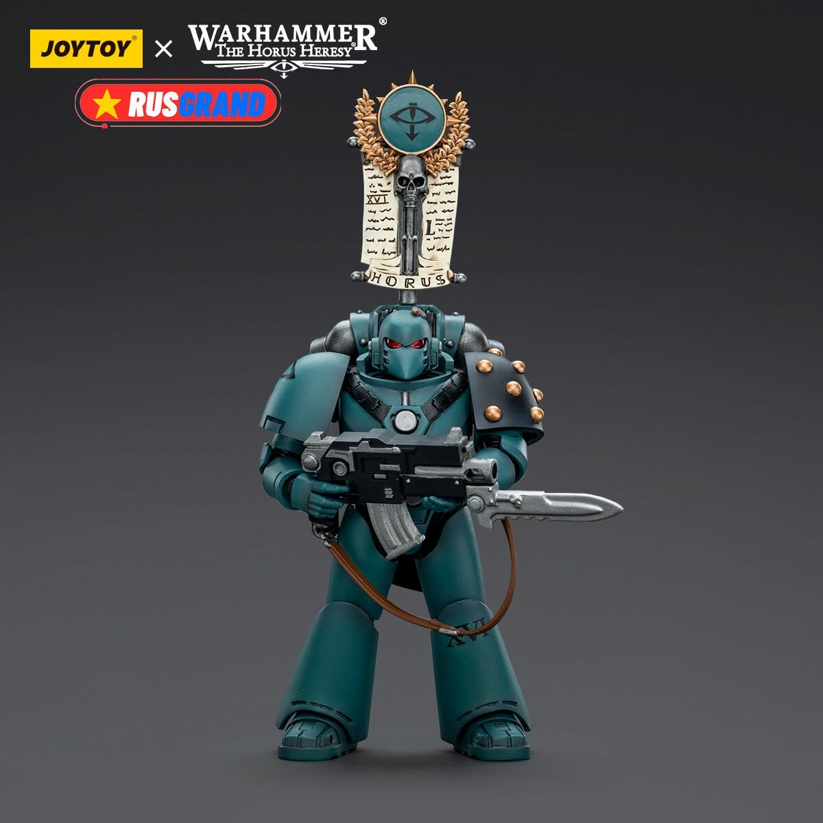 Подвижная фигурка JOYTOY Warhammer 40000 Sons of Horus MKVI Tactical Squad Legionary with Legion Vexilla