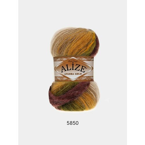 Пряжа Alize Angora Gold Batik , Цвет Горчичный пряжа alize angora gold 5 шт в упак светлый джинс alize angoragold 221