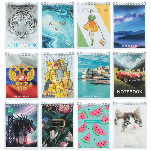 ClipStudio Блокнот А6 40 листов офсет обложка картон спираль в клетку 16 штук 760₽