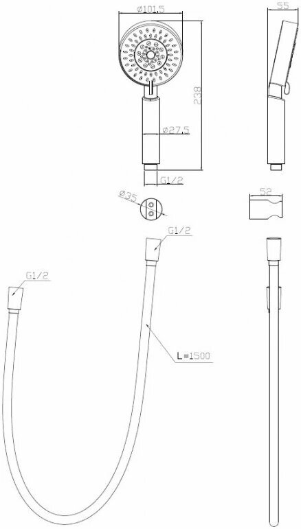 Душевой набор BelBagno BB-DFS-5-CRM