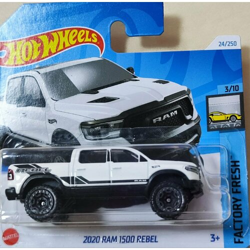 Hot Wheels Машинка базовой коллекции 2020 RAM 1500 REBEL белая 5785/HTC52