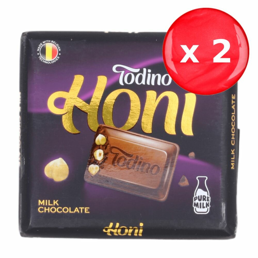 Шоколад Todino Honi молочный с фундуком 60 г, набор из 2 шт.