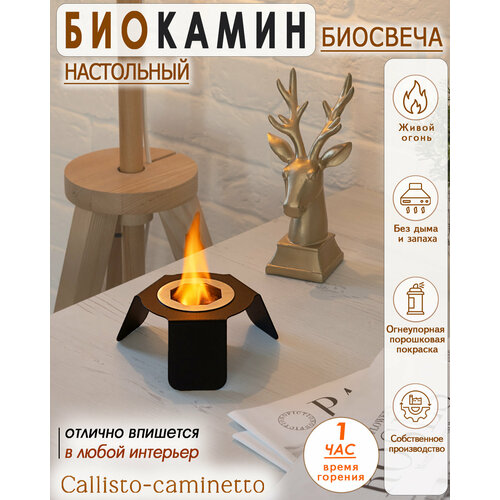 Биокамин настольный Callisto-caminetto, биосвеча Гестия 3 С002.0А00