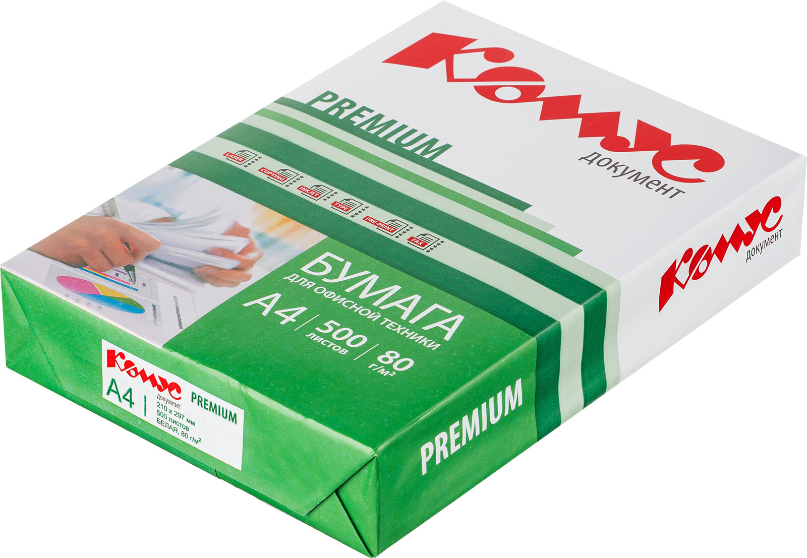 Бумага А4 офисная комус Premium (А4 марка А 80 г/кв. м 500 л)