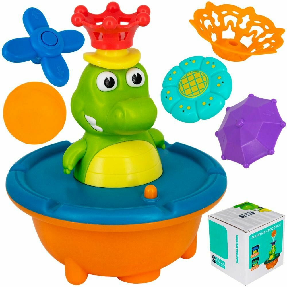 Игрушка для купания 6011 Крокодил с фонтанчиком в коробке.