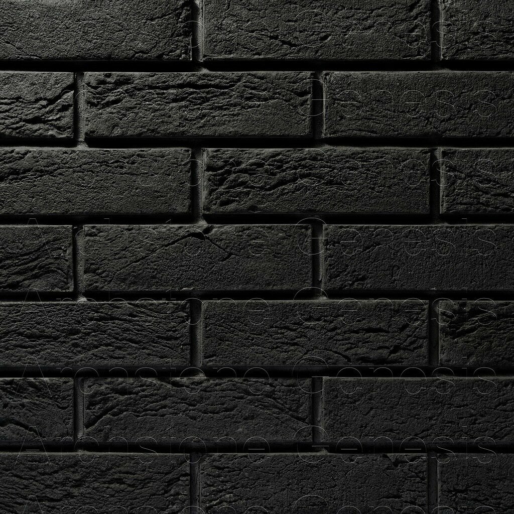 Фасадная плитка (В108-01) 210х60х15мм BRICK, темно-серый, плоскостной, нормативная ширина шва 10мм, (упаковка 0,924м2)