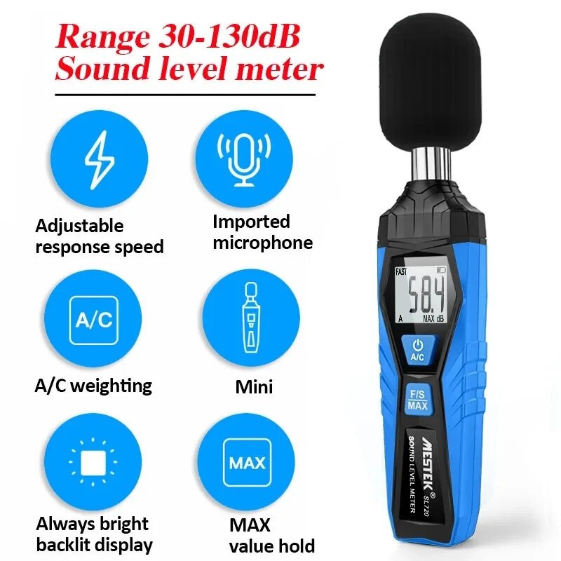 Шумомеры INTELSTONE SL720 Sound Level Meter, 30-130dB