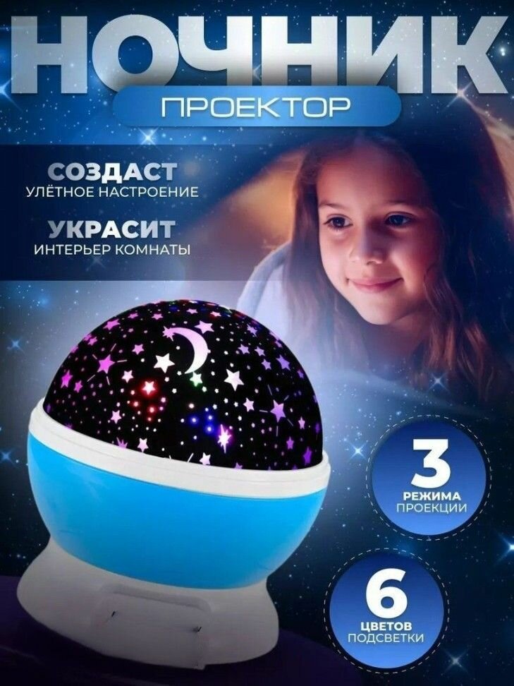 Ночник-прожектор "Звёздное небо", питание от USB, мощность 4 Вт