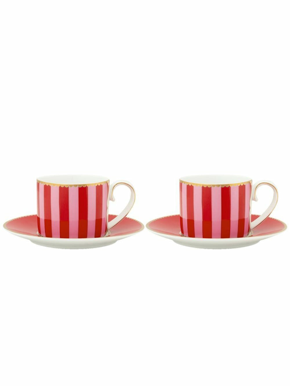 Набор из 2-х чашек для эспрессо с блюдцами Love Birds Red-Pink, 125 мл Pip Studio