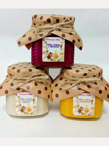 Изображение товара Набор меда- суфле, черника, облепиха, кедр. орех, 990 гр.