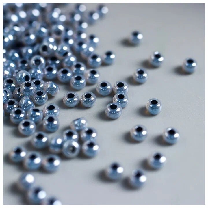 Бисер чешский Preciosa, для бисероплетения, стекло, круглый, серый, 37149 10/0 — фото 1