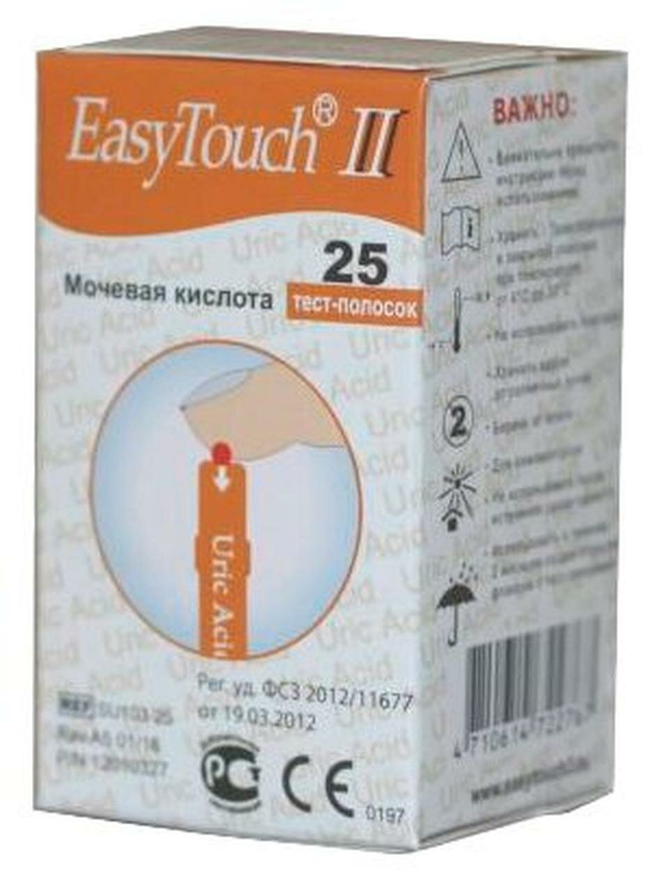 Картинки Тест-полоски Изи Тач Мочевая Кислота №25 (Easy Touch), для анализатора