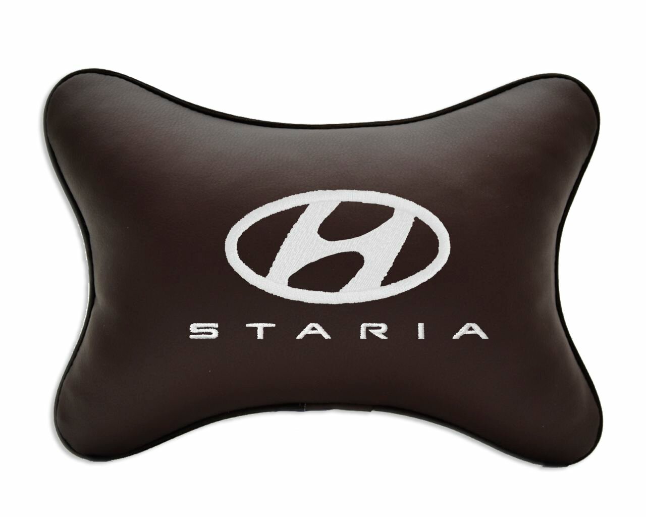 Подушка автомобильная на подголовник коричневая экокожа HYUNDAI Staria