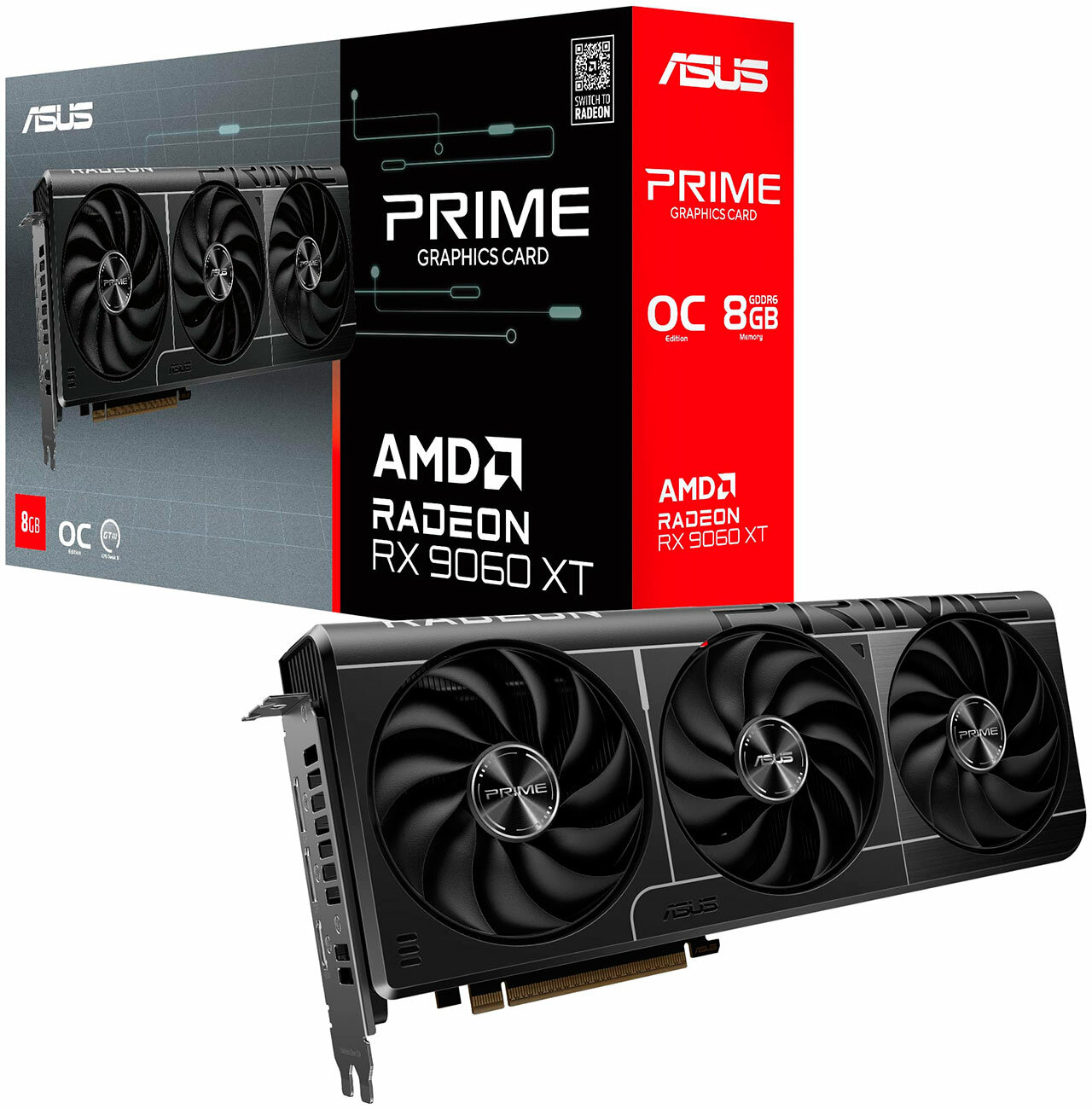 Видеокарта Asus Radeon PRIME RX 9060 XT 8GB (PRIME-RX9060XT-O8G)