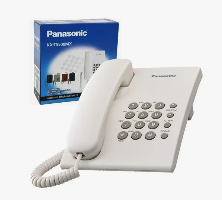 Телефон стационарный проводной Panasonic MX-500 белый 1 трубка