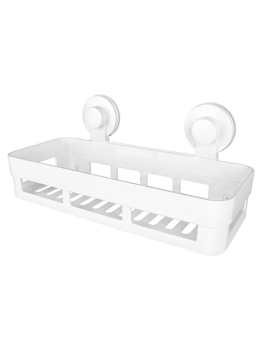 Полка 1-ярусная навес на присосках easy пластик белый