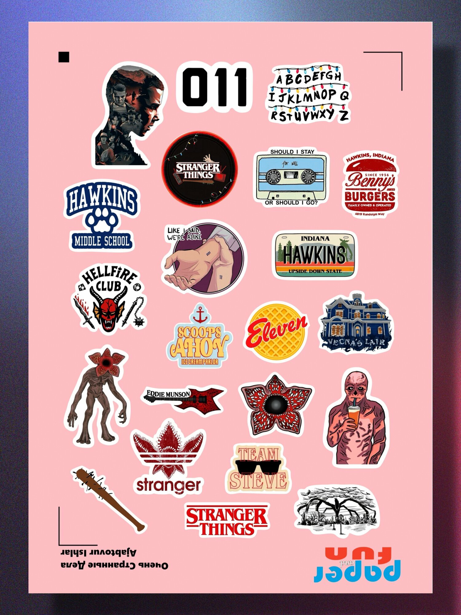 Набор стикеров "Очень странные дела", 22 штуки, Stranger Things — фото 1