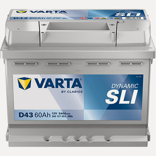 Изображение товара Аккумулятор Varta Dynamic SLI 560 127 054 D43, 242x175x190, прямая полярность, 60 Ач
