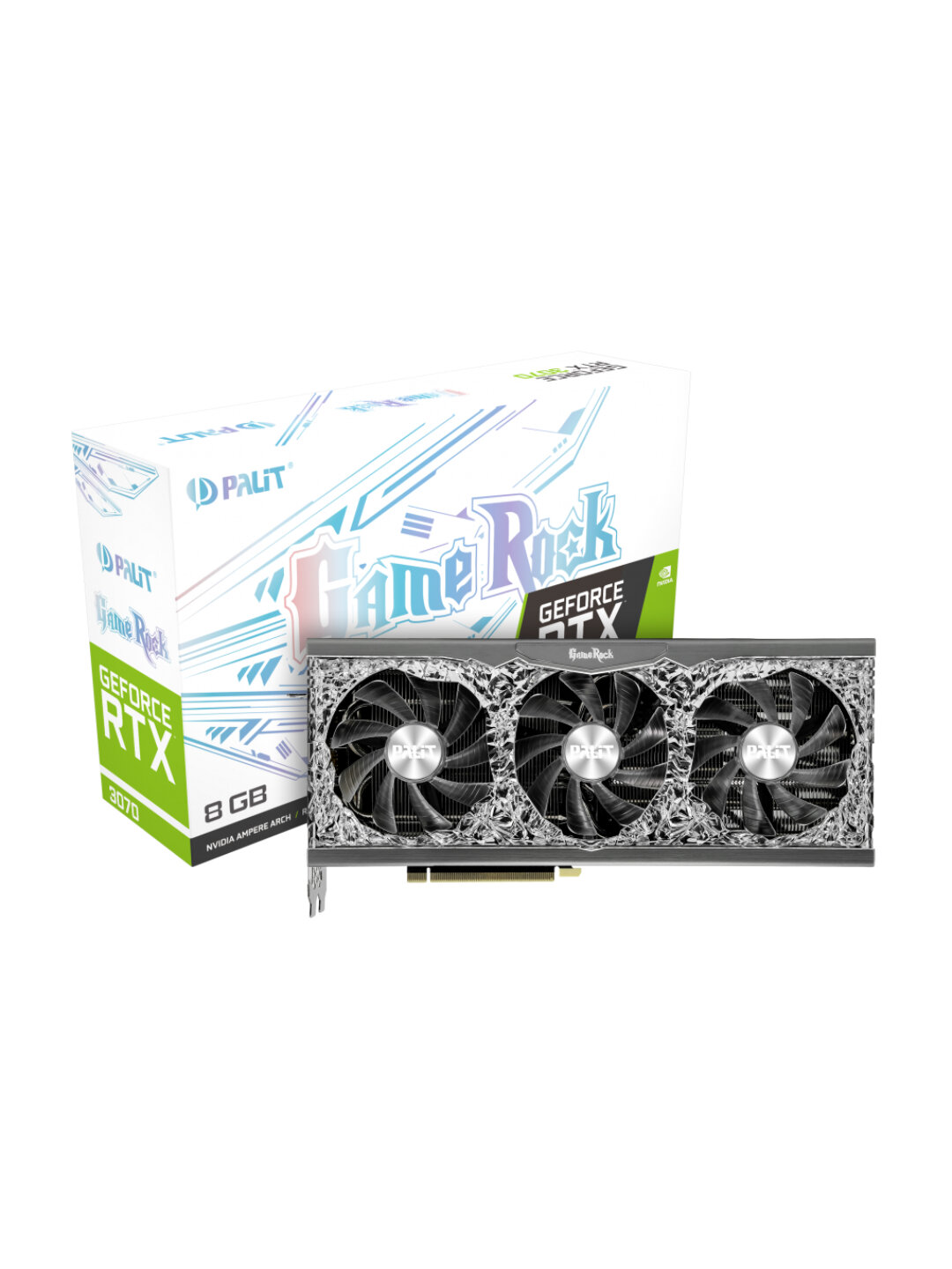Видеокарта Palit - 8GB GeForce RTX3070 GAMEROCK OC GDDR6 256bit 3-DP HDMI