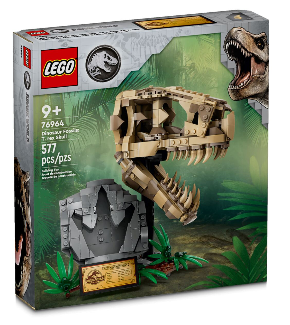 Конструктор LEGO Jurassic World 76964 Окаменелости динозавра: череп тираннозавра, 577 дет.