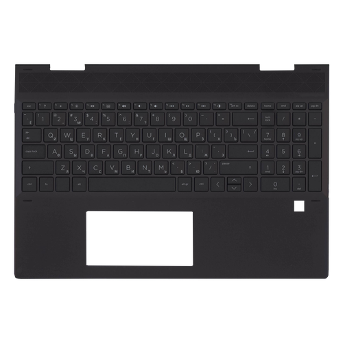 Клавиатура (топ-панель) для ноутбука HP Envy 15-DR 15-DS черная с черным топкейсом клавиатура топ панель для ноутбука hp envy 15 dr 15 ds черная с черным топкейсом