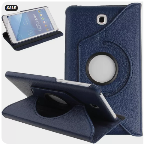 Чехол для планшета MyPads Samsung Galaxy Tab 4 8.0 SM-T330/T331/T335 поворотный роторный оборотный синий кожаный