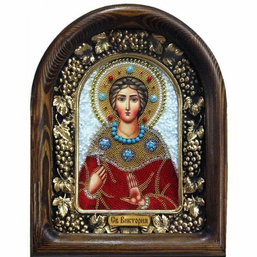 Икона Виктория святая из бисера, арт ДИ-607