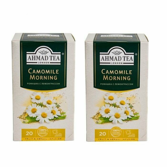 Ahmad Tea Чай травяной Camomile Morning, 20 пак/уп, 2 упаковки - фотография № 1