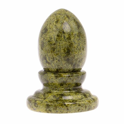 Сувенир яйцо пасхальное на подставке из светло-зеленого змеевика 125207
