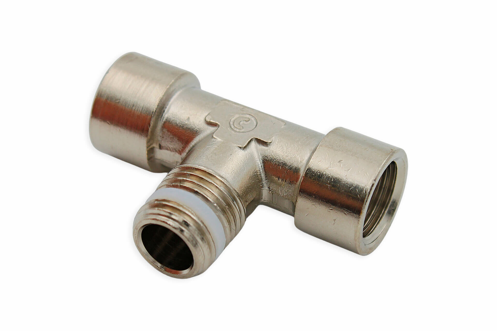 фото Фитинг тройник с фторопластовым кольцом Camozzi S2060 3/8-3/8