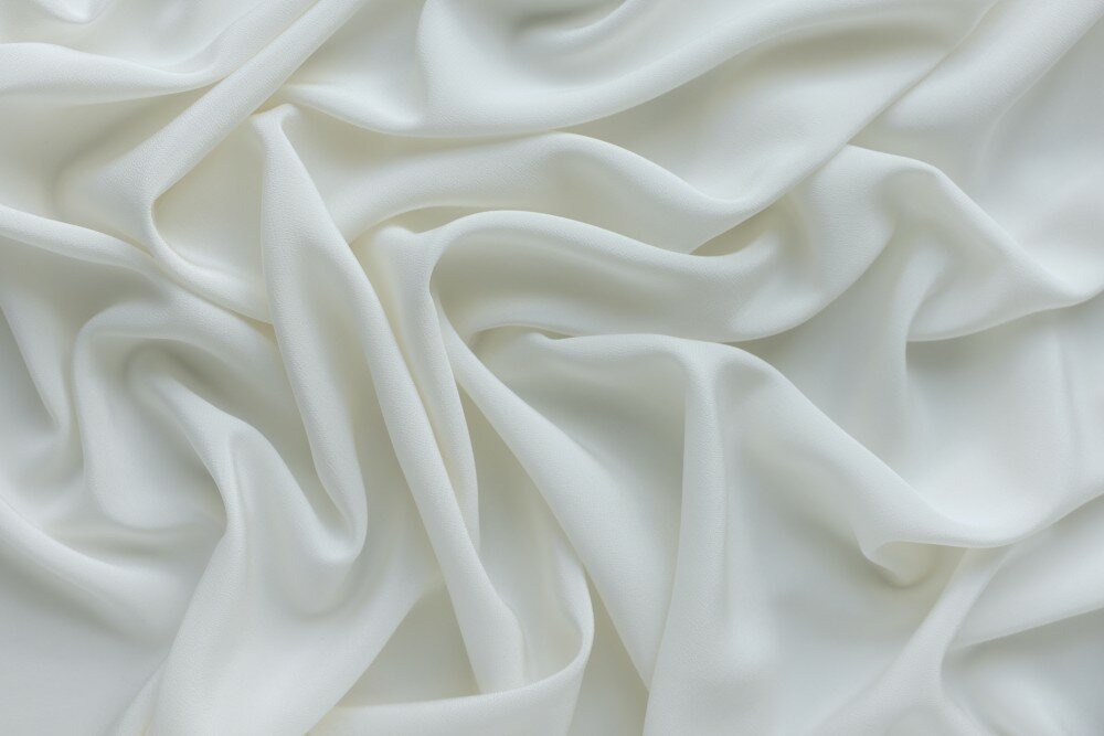 Ткань креповый шелк молочно-белого цвета