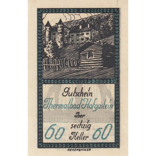 Австрия, Бад-Хофгастайн 60 геллеров 1914-1920 гг. (№1) австрия бад халль 10 геллеров 1914 1920 гг 2