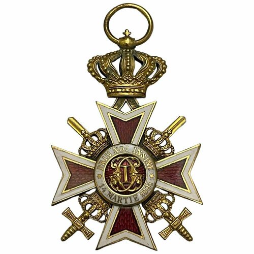румыния орден короны румынии v степень 1901 1932 гг в коробке Румыния, орден Короны Румынии IV степень с мечами 1932-1947 гг. (без ленты)
