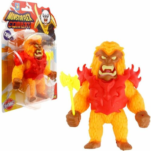 Фигурка тянущаяся MONSTER FLEX COMBAT огнезверь С топором 15 см 1TOY Т23407_4 тянущиеся фигурки monster flex super heroes 15см т23495 7 hawkman