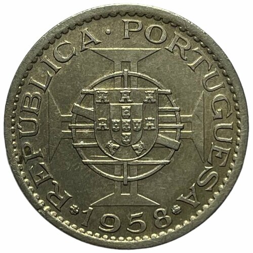 Португальская Индия 1 эскудо 1958 г. клуб нумизмат монета 1 2 рупии португальской индии 1936 года серебро протекторат португалии