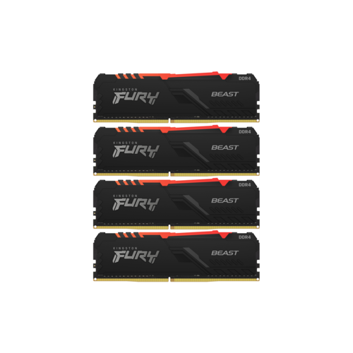 Оперативная память Kingston Память оперативная 64GB 3200MHz Ddr4 CL16 Dimm Kit of 4 1Gx8 Fury Beast RGB 2883600₽