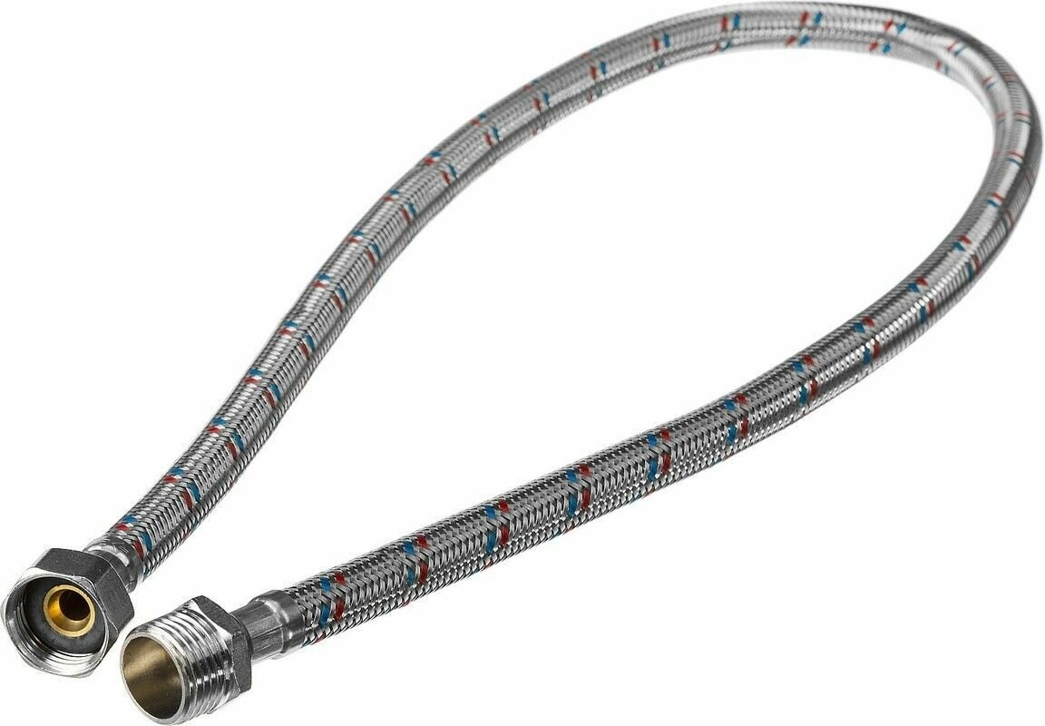 Гибкая подводка для воды в оплетке 1/2"вн/нар-30см"TIM" C27-3
