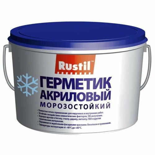 Рустил Акриловый герметик Рустил Акрил, 15 кг, серый, 61458039