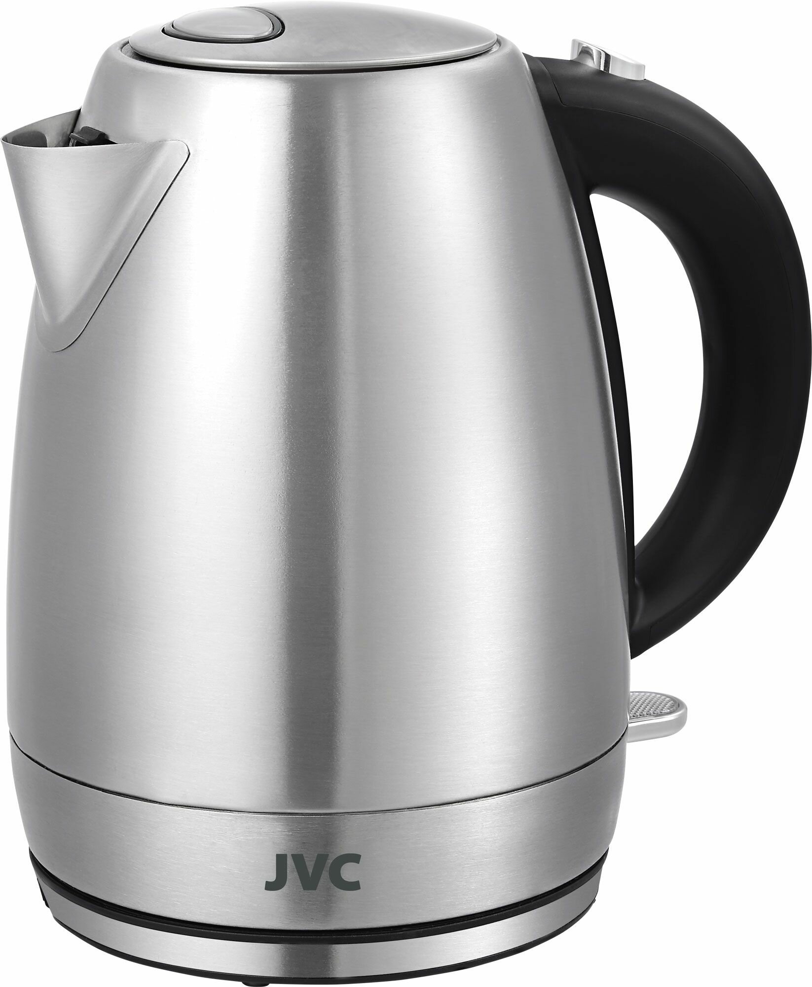 фото Чайник электрический из нержавеющей стали JVC 1,7 л, открывание крышки кнопкой, съемный фильтр от накипи, 2200 Вт