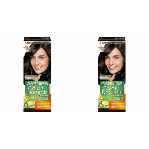 Краска для волос, Garnier, Color Naturals, 2.0 элегантный черный, 110 мл, 2 шт