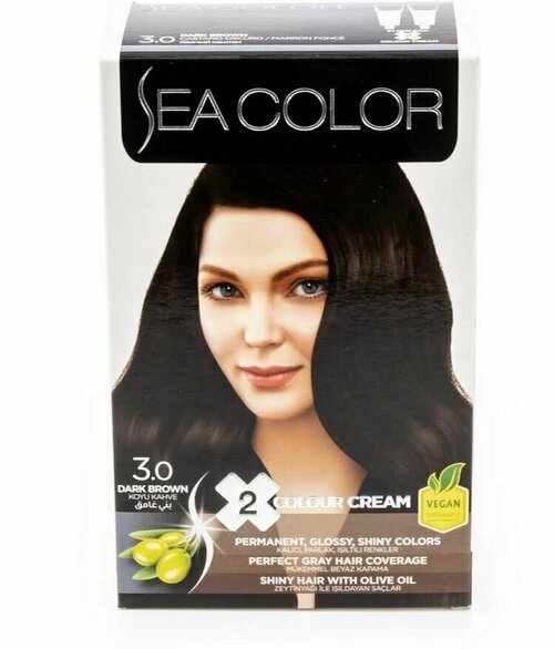 SEA COLOR Набор для окрашивания волос HAIR DYE KIT 3.0 Темный каштан