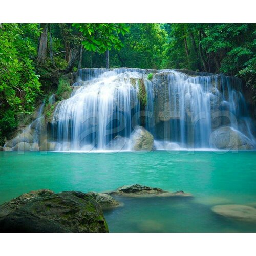 фотошторы водопад в тайланде ш150xв280 см 2шт блэкаут на тесьме Фотообои Водопад в Тайланде 275x336 (ВхШ), бесшовные, флизелиновые, MasterFresok арт 9-856