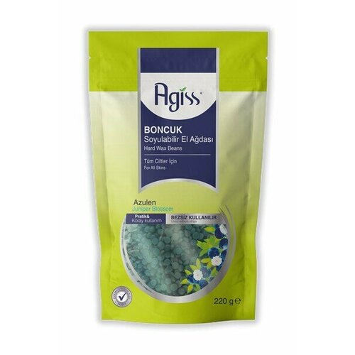 Agiss Восковые гранулы для депиляции для всех типов кожи с витамином Е пакет-бутылка, 220гр, 24шт в уп.