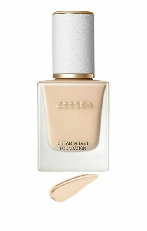 Тональная основа, Zeesea, Cream Velvet Liquid Foundation, тон 01 слоновая кость, 20 г