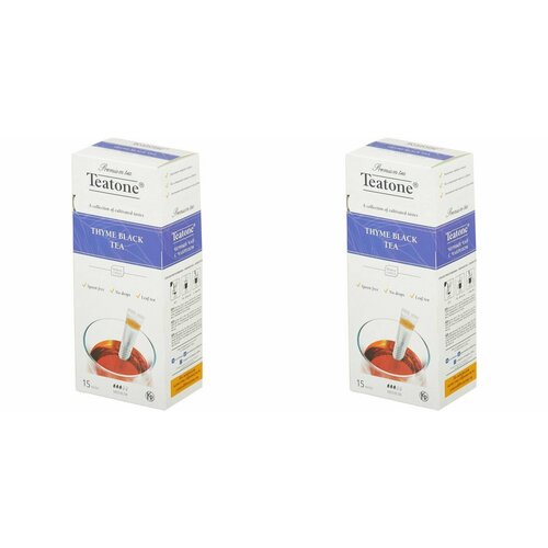 Teatone Чай в стиках Черный с чабрецом, 15 шт, 2 уп.