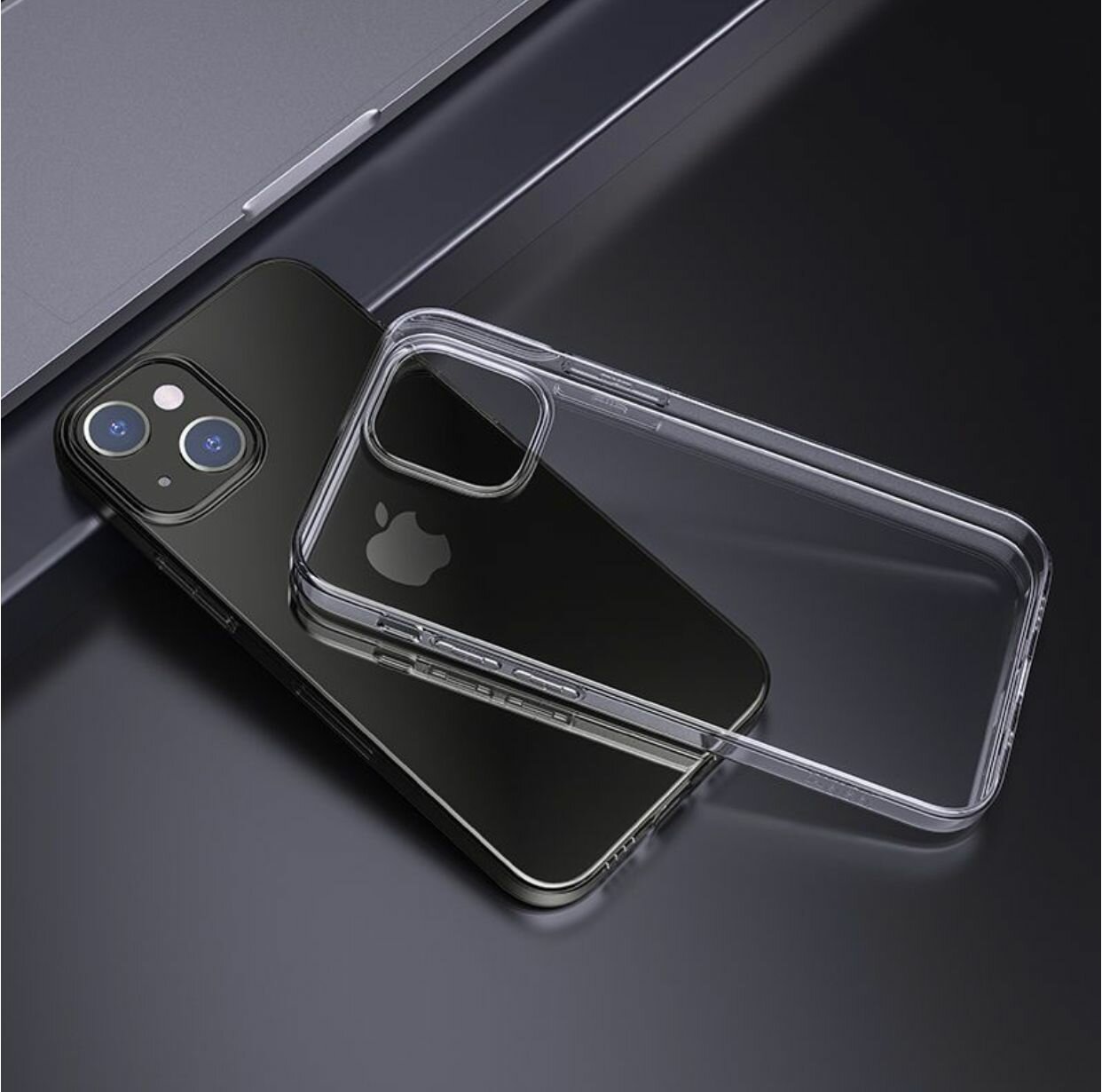 Ультратонкий силиконовый чехол Lotuniqe для Apple iPhone 15 Plus, прозрачный — фото 1