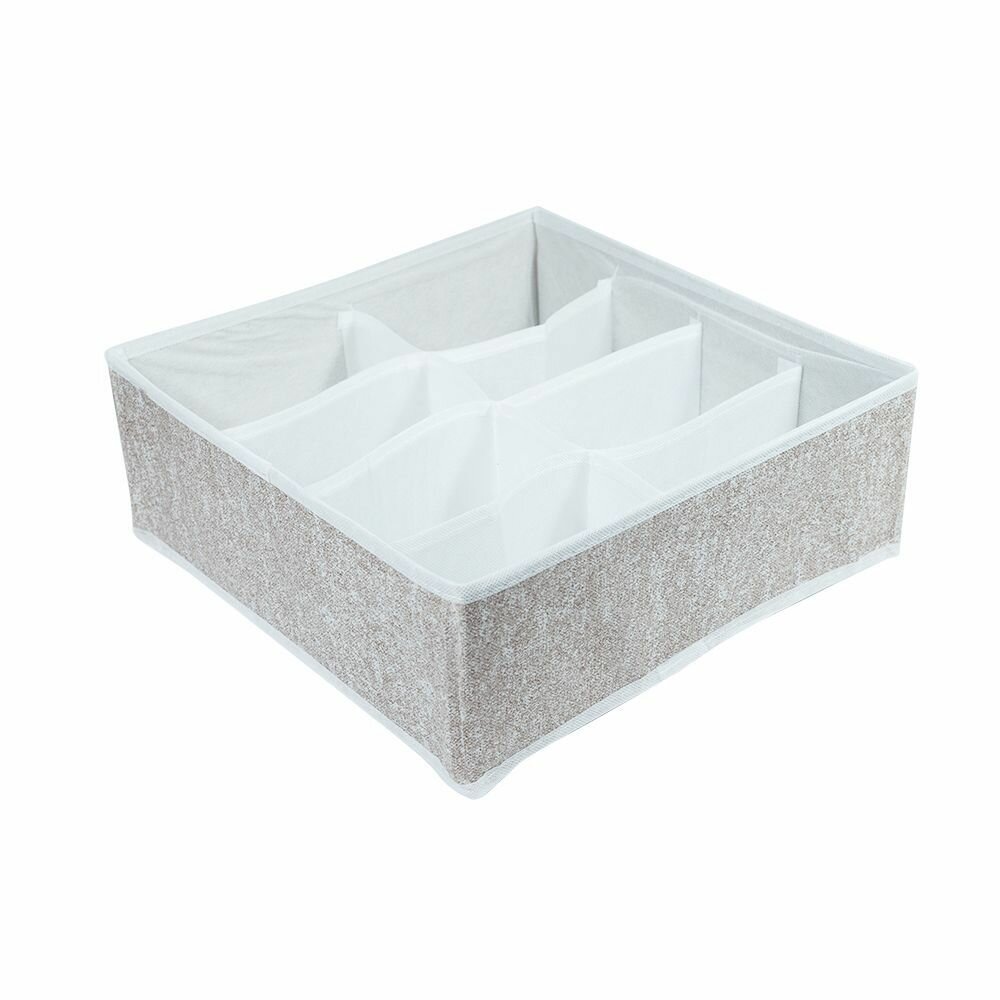 фото Органайзер для хранения без крышки 8 секций серый меланж, 32*32*12 см